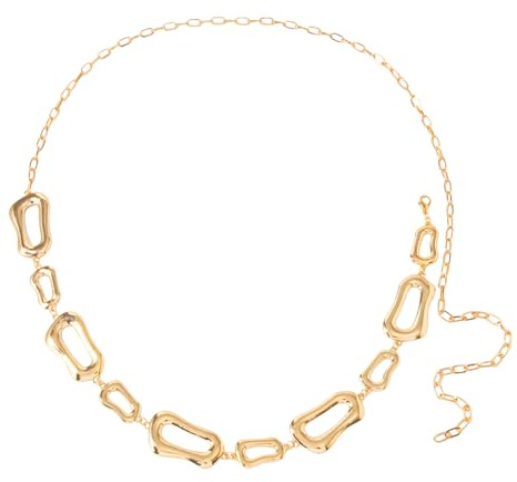JewelryWe Geometrisk höftkedja dam guld – minimal sexig legering body chain bikini