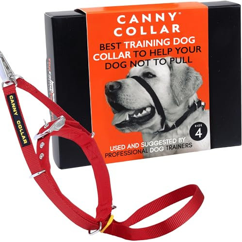 Canny Collar – Collare a Cavezza Addestramento Cane | Collare Anti‑Tiro Gentile e Sicuro | Camminate Piacevoli Senza Stress – Rosso, Taglia 4