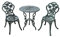 Outsunny Bistroset Gartenset Gartenmöbel 3-TLG. Balkonmöbel Set Gussaluminium Antik Grün