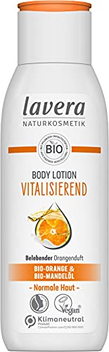 lavera Body Lotion Vitalisierend – Naturkosmetik – vegan - Bio-Orange & Bio-Mandelöl - Belebender Orangenduft – PETA zertifiziert - Biologisch abbaubar – Bodylotion - 200 ml