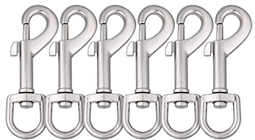 Swivel Snap Hooks Dog Lead Clip Swivel Eye Clasp Bolt Snap Clip Hook Trigger Clips Heavy Duty 6pcs for Linking Pet Collar Bag Strap DIY Project