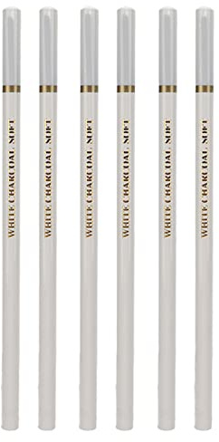 Hztyyier Crayon d'art Blanc Croquis Crayon de Surbrillance pour Artistes Dessin sur Papier Noir Croquis Illustration DeisgnEnsemble de 6 Crayons à Charbon de Bois Blanc Painting Tools