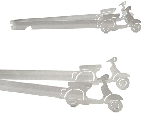 Grill-Zangen.de - Pinza per barbecue Vespa Oldie, lavabile in lavastoviglie, idea regalo, regalo per uomini, regalo Vespafahrer, argento, acciaio inox, 310 mm