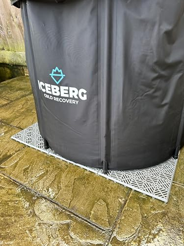 Outdoor Ice Cold Bath, Plunge Pool Floor Tiles | Floor Mat for Garden Patio, Grass, Easy Setup & Cleaning Weatherproof Set of 9-30x30x1.5cm Interlocking Non-Slip