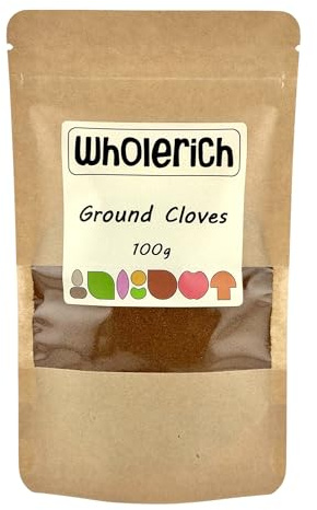 Wholerich Ground Cloves 100g | Clove Powder Spice | Warm Aromatic Spice for Baking, Mulled Wine & Cooking | Natural, Vegan