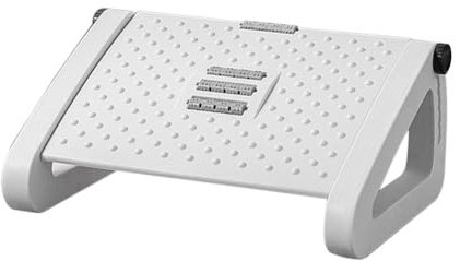 Dsdhuf Repose-Pieds de Bureau, Tabouret de Pied, Rouleau de Massage Amovible, Portable, Repose-Pieds de Bureau Ergonomique Blanc