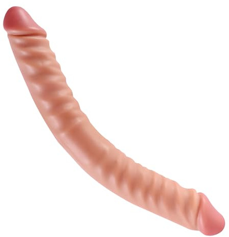 Doppia Delizia – Dildo Doppio in Silicone Morbido, Flessibile e Realistico, per Sesso Anale e Vaginale, Unisex, Ideale per Coppie o Uso Singolo, Waterproof, Sicuro sulla Pelle, 30 cm Totali