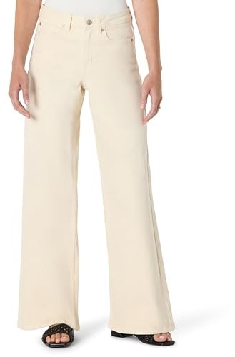 Amazon Essentials Women's Low-Stretch High-Rise Wide-Leg Jeans, Ecru, 14