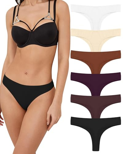 Libella Stringtrosa Dam Bomull Trosor Kvinnor Förförisk Brasiliansk Trosor Bomull Kvinnor Andningsbara Underkläder Set Låg Midja Thong Multipack 6 st 3904, Maillard, S