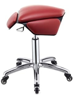 Generico Sgabello da sella, sedia da sella regolabile con rotelle, capacità di carico 220, for salone, massaggi, cucina, ufficio di progettazione(Color4)