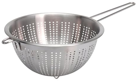 Küchensieb Edelstahl Sieb Ø 24 cm Abtropfsieb Seiher Nudelsieb mit Griff Salatsieb Metallsieb Küchenhelfer