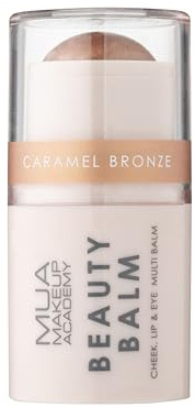 MUA Beauty Balm, Caramel Bronze, Multi-Use Face Balm (Pack of 1) | Caramel Bronze Shade with Gold Shimmer, For Cheeks, Lips & Eyes, Enriched with Shea Butter & Vitamin E, Vegan & Cruelty Free