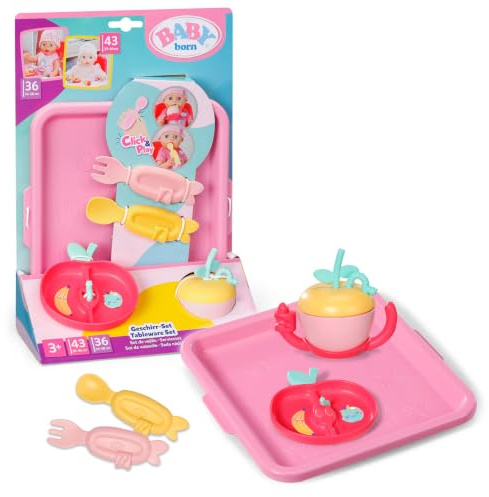 BABY born Set Vaisselle pour poupons 43cm Click & Play