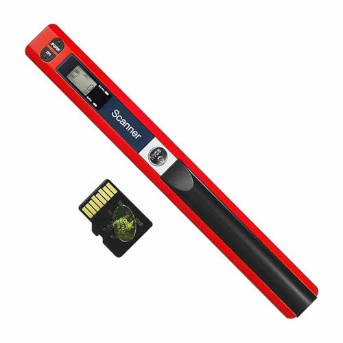 Domary Bärbar Handhållen Skanner, A4-storlek 900DPI Trådlös Stavskanner med 8 GB TF-kort och Skyddsväska för Affärsdokument Kvittoböcker