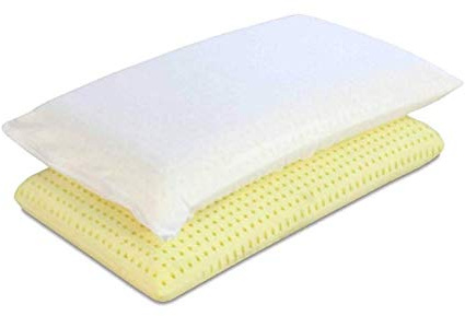Evergreenweb Coppia Cuscini Memory 70x40 h12 cm con Federa in 100% Cotone Sfoderabile Ergonomico Ortopedico e Traspirante
