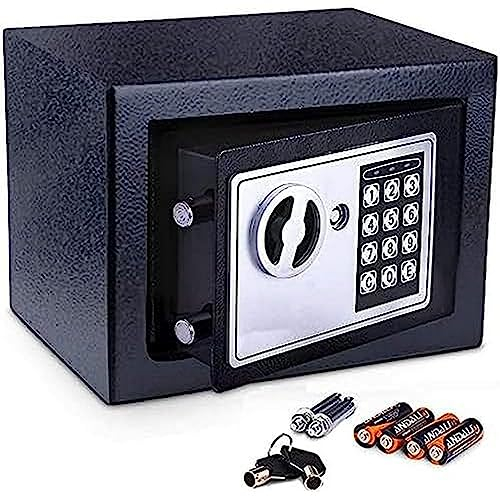Meykey Tresor, Elektronischer Safe, Möbeltresor, Schlüsseltreso, Zifferntastatur sicher, feuerfest wasserdicht, perfekt für Hause Büro Hotel Business Schmuck Bargeldverbrauch Lagerung Schwarz