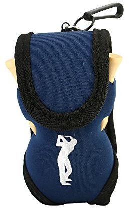 Sac de Balle de Golf, Pochette de Balle de Golf de 3 Couleurs avec Clip 2 Balles de Golf 4 Tees de Golf Pochette Utilitaire Accessoire de Golf (Bleu)