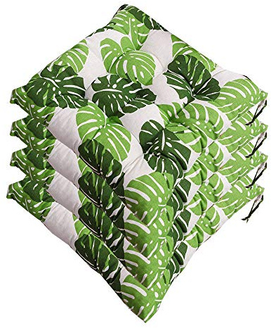 AGDLLYD Set di 4 Cuscini da Sedia per Dentro e Fuori, ca. 40x40x5cm,Disponibile in Tanti Colori Diversi,Cuscini per sedie da Giardino,Sedia Cucina,Serie Panama (K)
