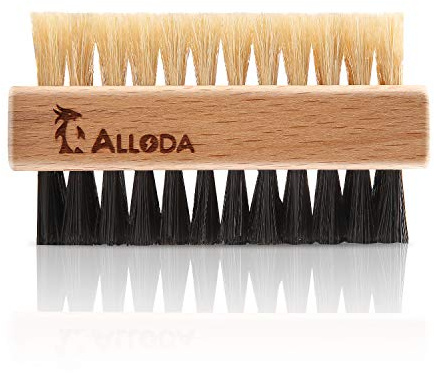 Shoe Cleaning Brush/Scrub Brush by Alloda - [Upgrade] Protect Double Sided Soft & Hard Sneaker Cleaner Brush by 100% Boar & Nylon Bristle