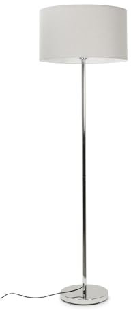 MiniSun | Modern Floor Lamp in a Polished Chrome with a Grey Drum Shade | Floor Lamps & Torchieres, Home Décor & Improvement Essential