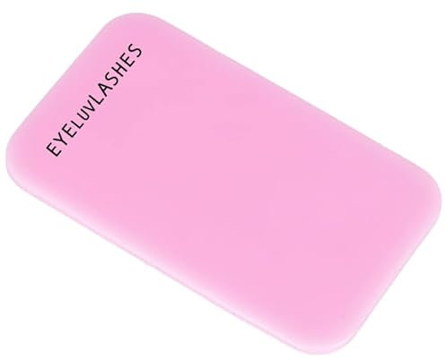 Silicone Eyelash Holder reusable false eye lashes holder silicon pad pallet holder for Eyelash Extensions Pro Made Premade Lash Fans (Pink)