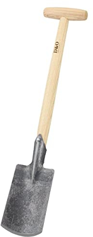 D&O Handspaten mit T-Stiel aus Borstahl, angeschliffenes Blatt, Gesamtlänge 58 cm Perfekt für sämtliche Gartenarbeiten, Schaufel, Campingschaufel, Multifunktionsschaufel, Gartenschaufel