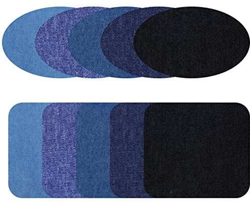 Flicken zum Aufbügeln,10 Stücke Bügelflicken 5 Farben Patches Zum Aufbügeln Iron On Patches Aufbügelflicken für DIY T-Shirt Jeans Kleidung Taschen