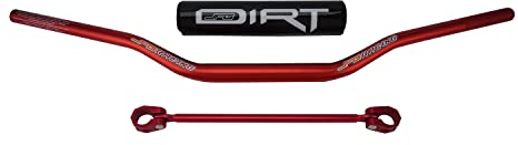 JFG RACING 28 mm Dirt-Bike-Lenker-Set, Motorrad-Lenker, 300 mm, Balance-Stange, Motorrad-Stangenpolster-Set für Pit, Dirtbike, ATV, Quad, Motocross, Rot