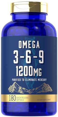 Carlyle Omega 3 6 9 Supplement | 1,200mg | 180 Softgel Capsules | Triple Omega Complex | Fish, Flaxseed & Borage Oils with EPA & DHA | Non-GMO & Gluten Free