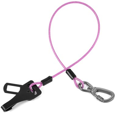 3-in-1 Dog Car Seat Belt Harness - Chew-Proof Steel Cable Seatbelt with Heavy-Duty Buckle & Clip - High Tensile Strength Car Safety Restraint for Small, Medium, Large Dogs (Purple, 16 inch/40 CM)