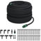CLALER Perlschlauch 100m x 16mm (1/2 Zoll) Tropfschlauch Gartenbewässerung Bewässerungsschlauch mit Zubehör-Set Schwarz