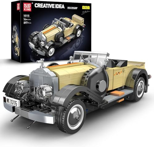Mould King 10115 Classic Cars Building Kits, MOC Vintage Car Model Building Blocks Set, Gift for Age 14+/Adult Collections Enthusiasts(897+ Pieces, Static Version)