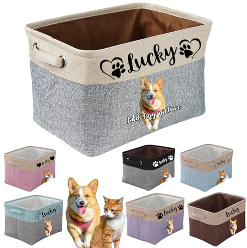 JPHCHSC Panier de Rangement personnalisé pour Animal de Compagnie, Panier de Rangement pour Jouets pour Chiens, pour Fournitures pour Animaux et Accessoires pour Animaux (Type A)
