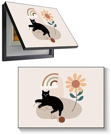 NZVZGKTNTW Electrical Meter Cover Decorative Painting Distribution Box Hide Paintings ，Electric Meter Box Cover Electrical Instrument Panel Flip Cover Wall Hanging Painting(A,40x30cm/15.7x11.8inch)