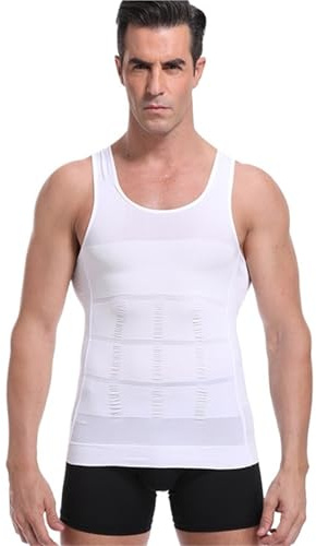 Débardeur Shapewear Pour Hommes Gilet corset amincissant for homme, chemise de compression for l'abdomen, contrôle du ventre, taille fine, sous-vêtements, gilet de sport Pour La Remise En Forme(White,