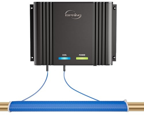 iSpring EDV2 Descalcificador de Agua para Toda la Casa, Alternativa Electrónica Sin Sal 10 Veces Más Potente, Construcción de Aleación, Reduce la Cal y Previene la Acumulación de Depósitos