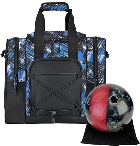Borse da bowling – Borse da bowling | Multifunzionale a 1 palline con tracolla regolabile, scomparto imbottito per palla e scarpe ideali per uomini e giocatori di