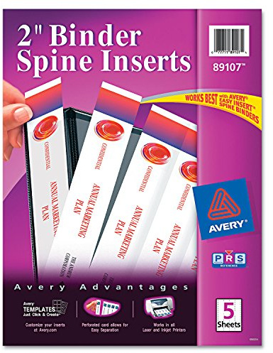 Avery Custom Binder Spine Inserts