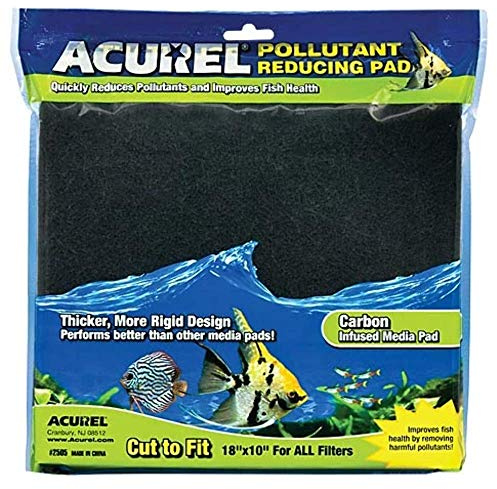 Acurel LLC Pollutant Reducing Media Pad, Aquarium and Pond Filter Accessory, 10-Inch by 18-Inch