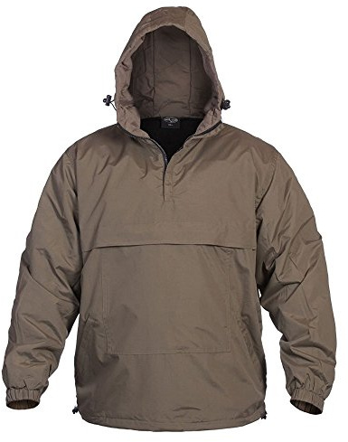 Mil-Tec Chaqueta cortavientos para hombre Combat Anorak Summer • Chaqueta ligera con capucha • Chaqueta cortavientos impermeable para hombre • Chaqueta táctica para exteriores • Coyote/negro/oliva, S