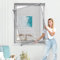 jarolift Fliegengitter für Fenster SlimLine Insektenschutz ohne Bohren, mit Alurahmen Spannrahmen, Mückenschutz Mückengitter, 120 x 150 cm, Silber