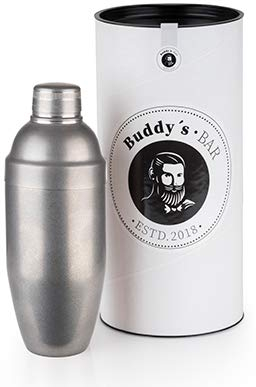Buddy's Bar - Bar-Shaker Classic, shaker da 700 ml di alta qualità, shaker per cocktail, sicuro per gli alimenti, confezione regalo inclusa, acciaio inox antico