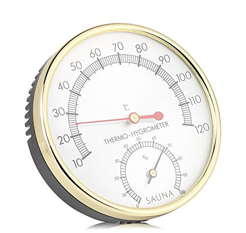 Duokon Hygromtre de Sauna Cadran en mtal Thermomtre d'intrieur Hygromtre Accessoire d'hygro-thermomtre de Salle de Sauna