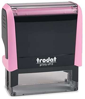Trodat Printy Line 4913 (Fuchsia, Large 57x21 mm) Tampon encreur professionnel personnalisé, auto-encreur, tampon d'entreprise, tampon d'adresse