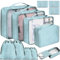 LPAOIS 12 PCS Organizador de Maletas,Cubos de Embalaje,Impermeable Organizador Maleta Viaje,Bolsas de Embalaje para Maletas Para Ropa,Zapato,Cosméticos,Ropa Interior（azul）