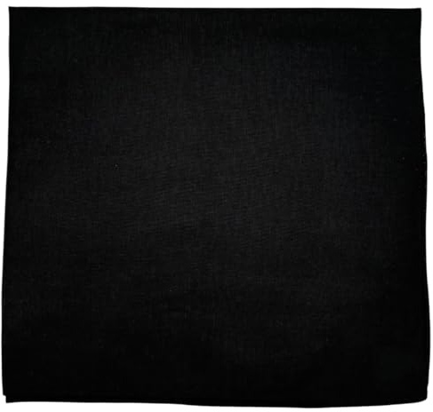 MDSTYLE 100% Cotton Solid Color Bandana for Men & Women 56cm x 56cm Handkerchief Headband Scarf (Black 1pc)