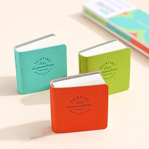 Petits Carnets De Croquis D’art | 3 Pièces Minis Carnet De Croquis Aquarelle | Carnet De Croquis De Poche De Voyage Portable | Carnet De Notes Carré Miniature Pour L'école Et Le Travail