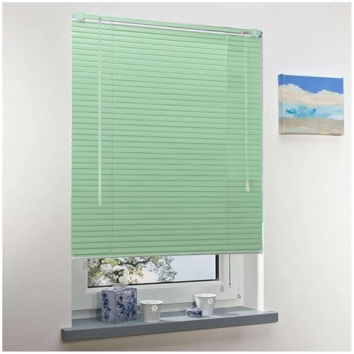 Grüne Jalousien, Metall-Fensterrollos, Aluminium-Jalousien für Fenstertüren, horizontale Jalousien, 40–150 cm breit, B x H 70 x 100 cm