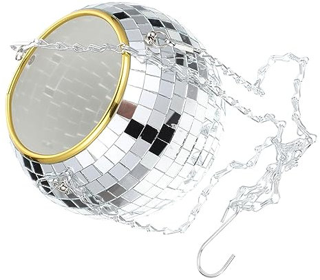 Kisangel Blumentopf würfelunterlage einhelll anzuchtlampe pflanzkuebel blumenampeln hängender Pflanzer für die Dekoration Disco-Kugel-Pflanzenaufhänger kugeliger Pflanzer Plastik Silver