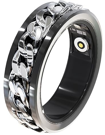 Yeforu Bague intelligente de santé cubaine, moniteur de fréquence cardiaque, anneau de sommeil pour homme, style punk, compteur de pas, compteur de calories, traqueur de fitness tendance